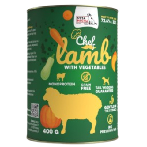 Karma Mokra CHEF Jagnięcina z warzywami 400g SYTA MICHA Karma Mokra CHEF Jagnięcina z warzywami 400g SYTA MICHA